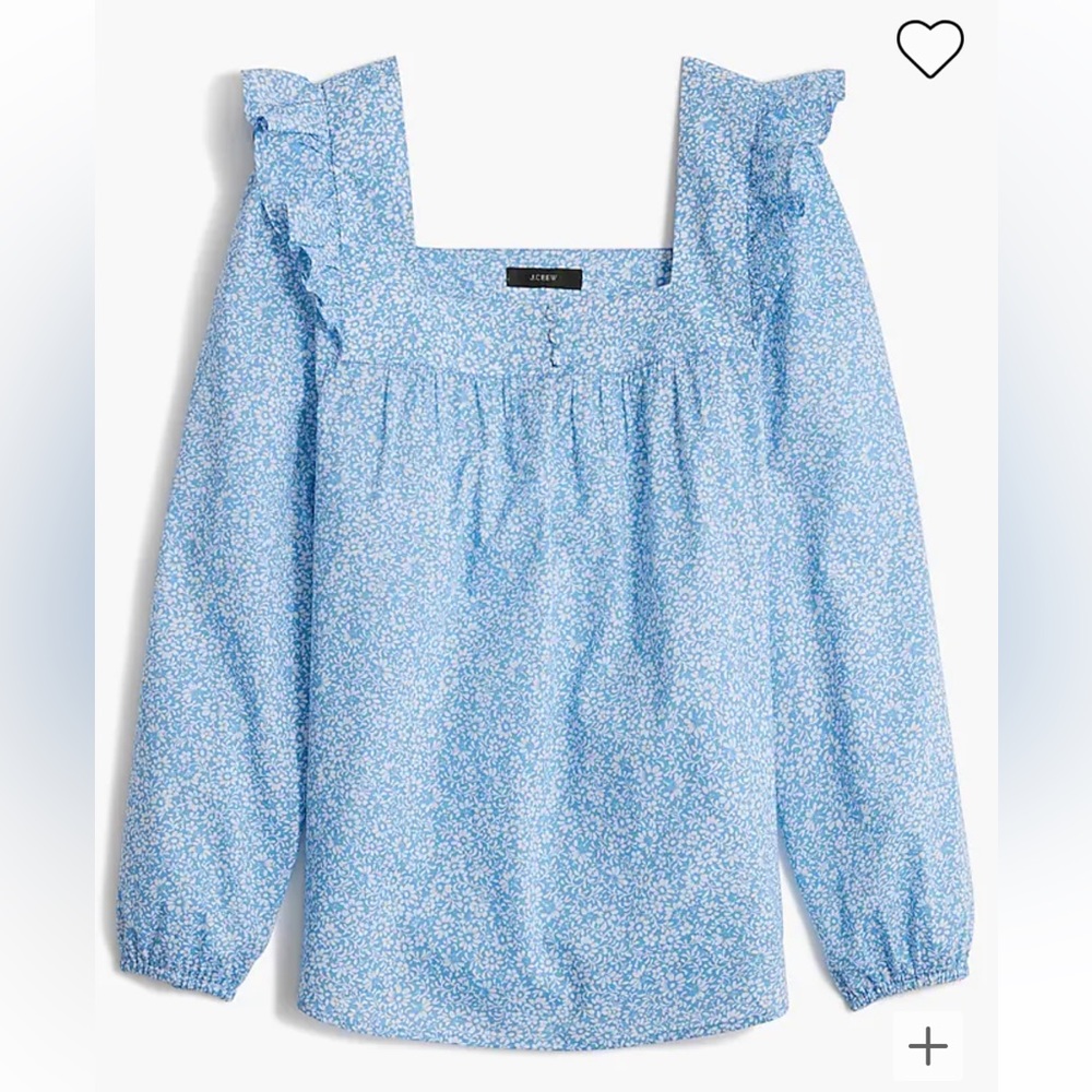 NWT J.Crew Factory Squareneck Ruffle Top